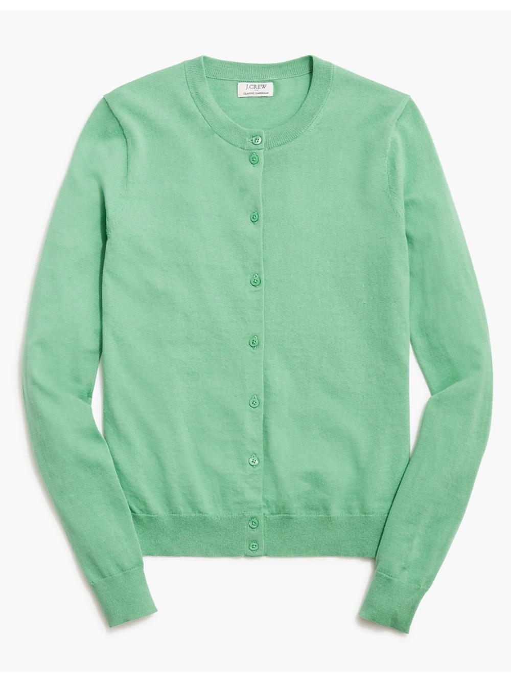 100% Cotton J.Crew Classic Cardigan Cardigan in Frosty Seaweed